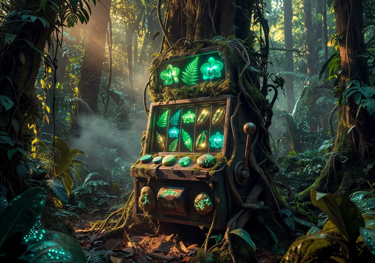 Immersive Green Slots Jungle Game Environment